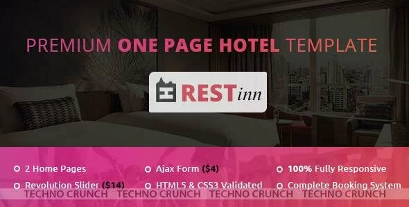 Themeforest : Restinn - Hotel and Resort One Page HTML Template